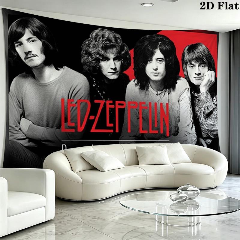 Led Zeppelin Wall Tapestry Aesthetic Wall Hanging Printed Fabric Blanket Decorative Tapestries for Bedroom Living Room Home Decor