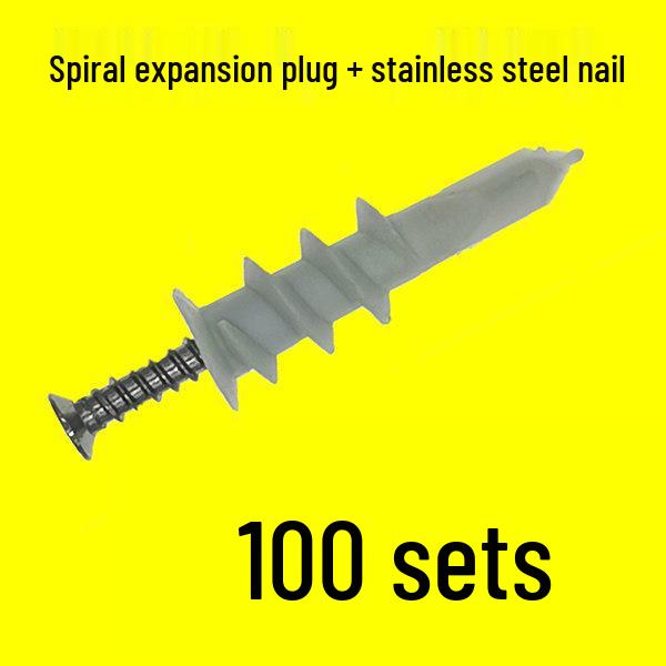 Nylon Spiral Wall Plug Screw Expansion Anchor for Plasterboard