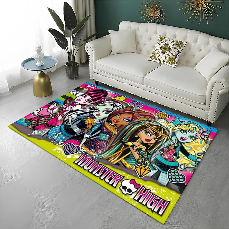 Cartoon Monster High Draculaura Vampire Non-Slip Area Rug for Living Room,Bedroom,Playroom,Soft Carpet Floor Mat Home Decor Rug