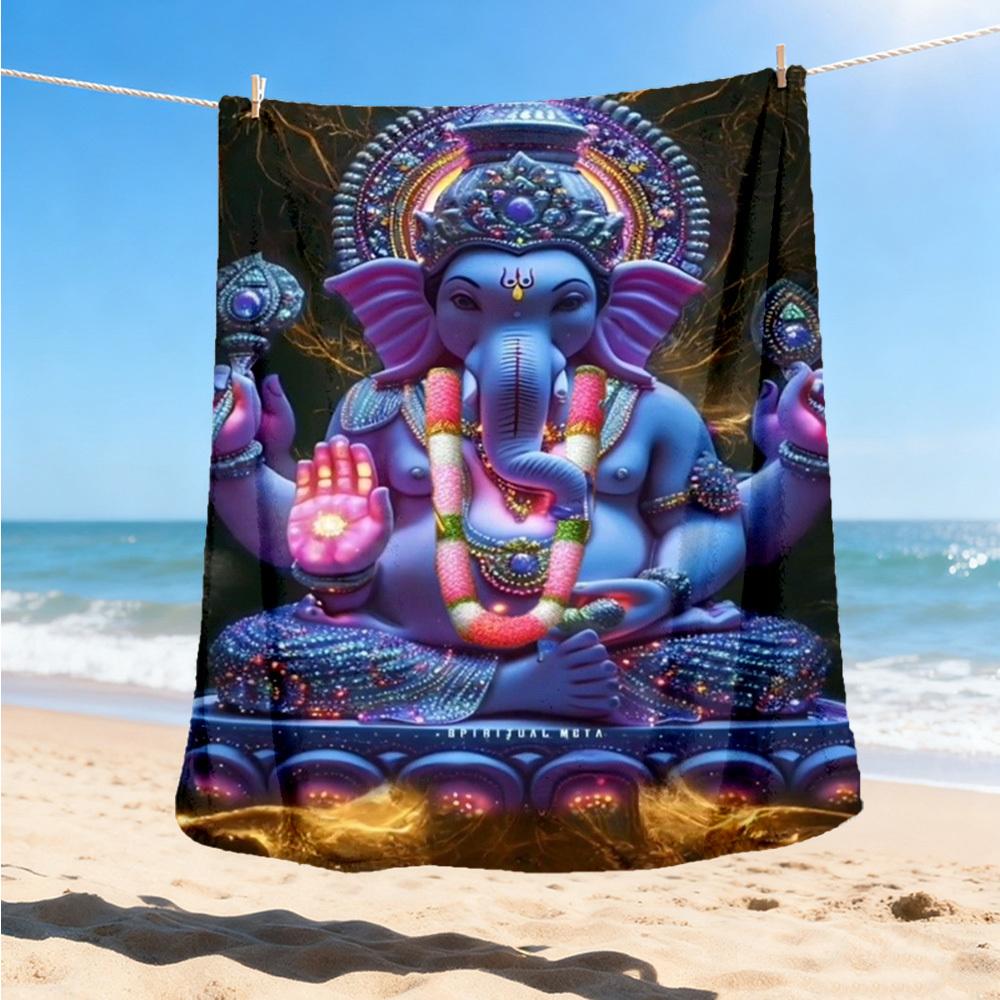 1pc Spiritual Decor Throw Blanket Polyester Fiber, Lightweight Flannel, Soft & Warm, All Season Use for Outdoor, Camping Digital Print