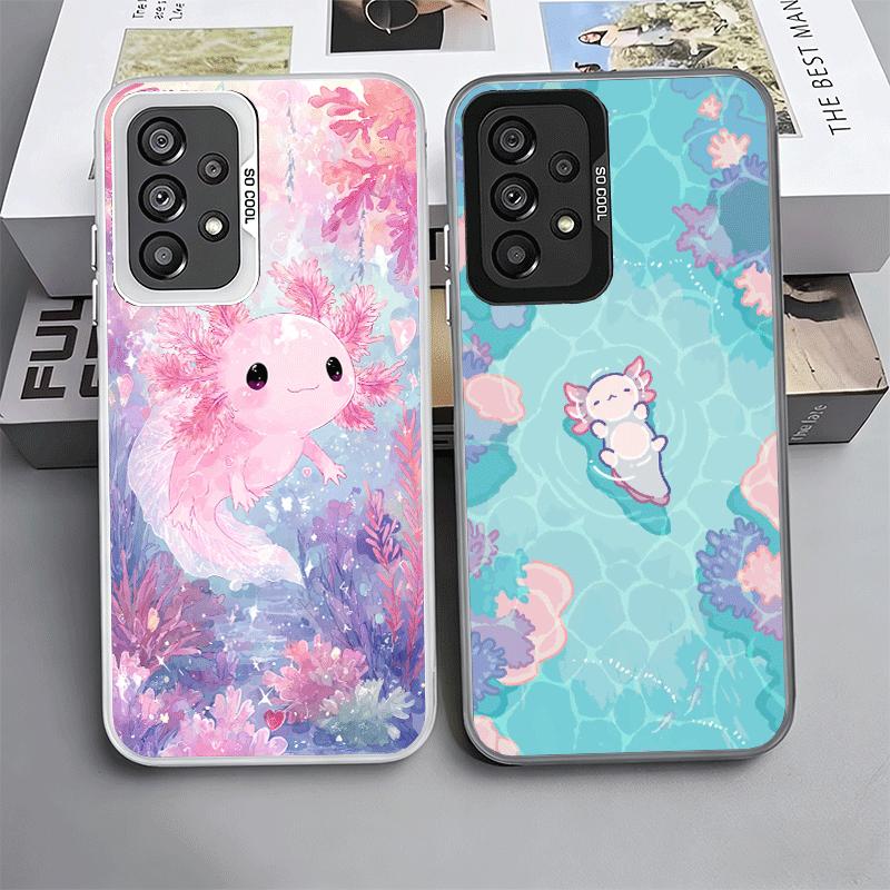 Axolotl Cartoon Süß Weiche Handyhülle für Samsung A17 A16 A15 A14 A13 A57 A56 A55 A54 A53 A37 A36 A35 A34 A33 A26 A25 A24 A23 A52