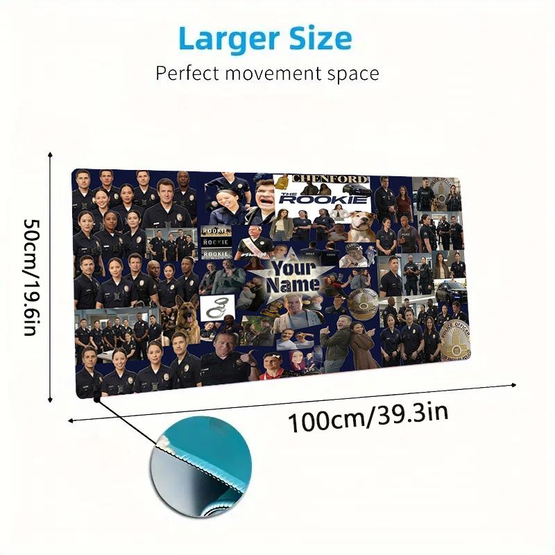 The Rookie Custom Name Large Size Mouse Pad Large Gaming Table Cushion Non-slip Laptop Tablet Big Mousepad XXL Mat Mini PC Playmat With Lock edge