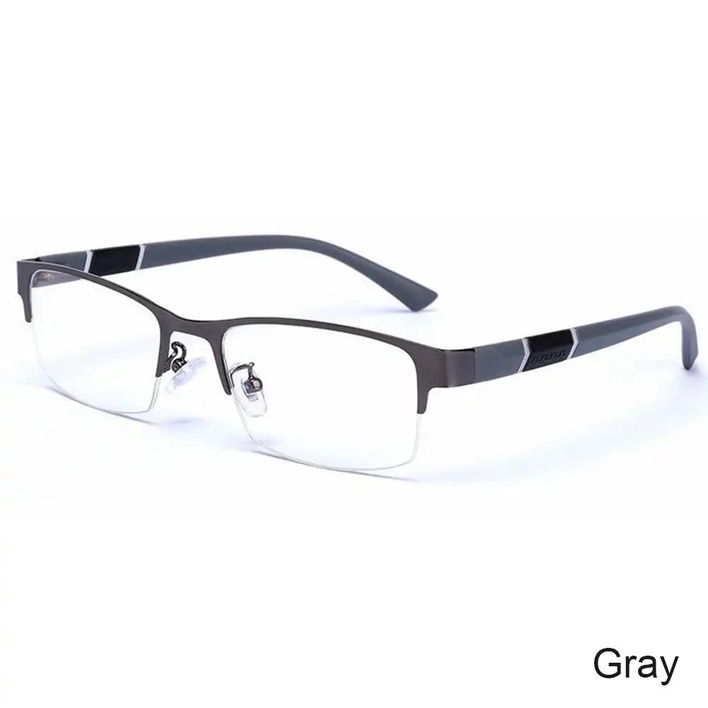

Half Frame Blue Light Blocking Glasses Flat Glasses Fashion Women Men Comfortable Transparent Glasses Anti Radiation Glasses серый