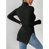 Women's Sexy Sweater Autumn Winter Turtleneck Knit Hem Slit Top Solid Color