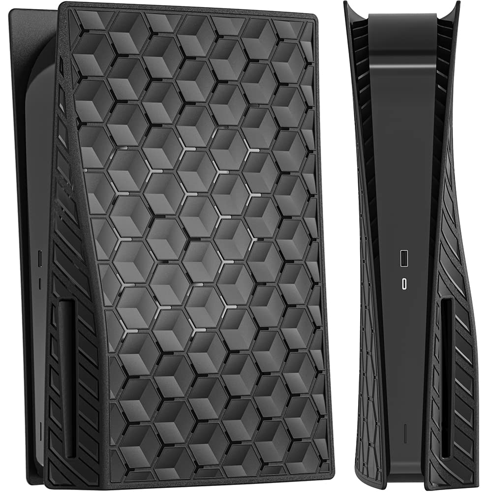 

Miimall Compatible PS5 Faceplate for PS5 Electroplated Protective Shell for Playstation PS5 Side Plate Replacement Plate Console, 5, Hard, чорний