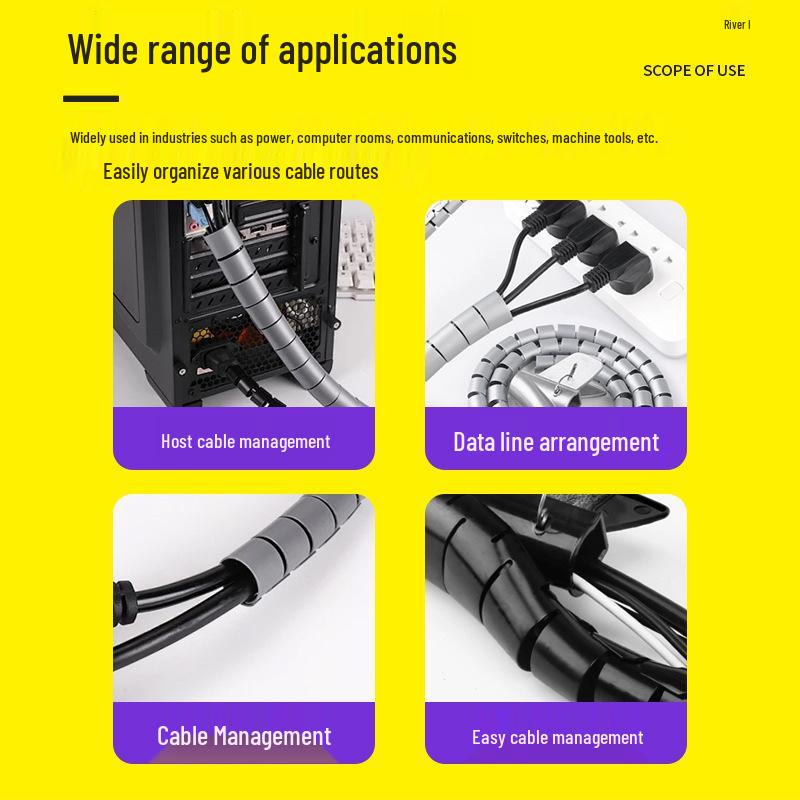 Open-Wire Loom Organizer: Cable Management & Anti-Bite Protective Sleeve