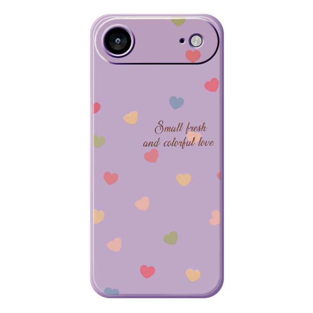 For iPhone 17 Air Case Colorful Love Pattern Printing Straight Edge TPU Phone Back Cover
