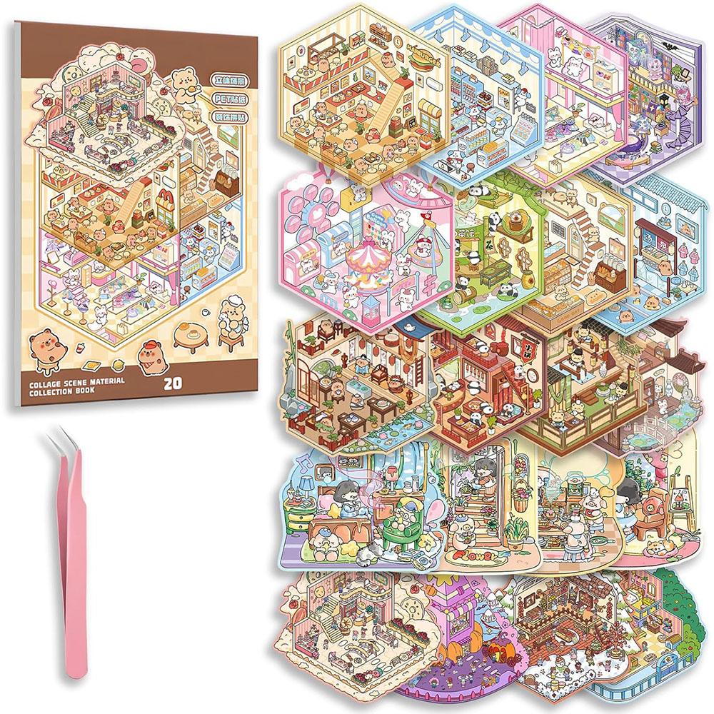 DIY 3D Стикер-Сцена Коллекционная Книга для Взрослых