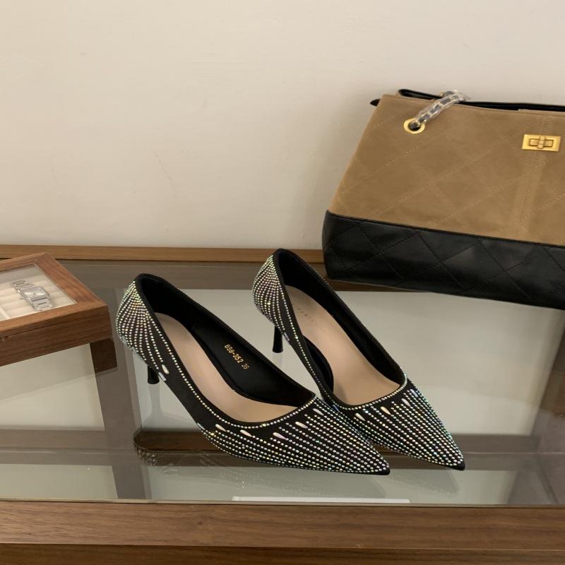 High Heels Women's Pointed Toe Thin Heels Wedding Senior Design Bridesmaids Are Not Tired Bride Wedding Shoes Single Shoes