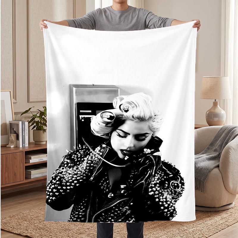 Lady Gaga (1) Soft Warm Flannel Blankets Comfortable Blanket for Home Decoration Gifting