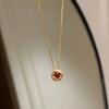Elegant Suspended Ruby Necklace Women Premium Red Corundum Pendant Fashionable Planet Design