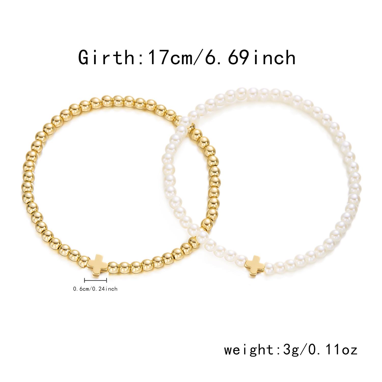 

Light luxury love pearl double-layer bracelet ins wind five-pointed star beaded bracelet niche stacked women s jewelry