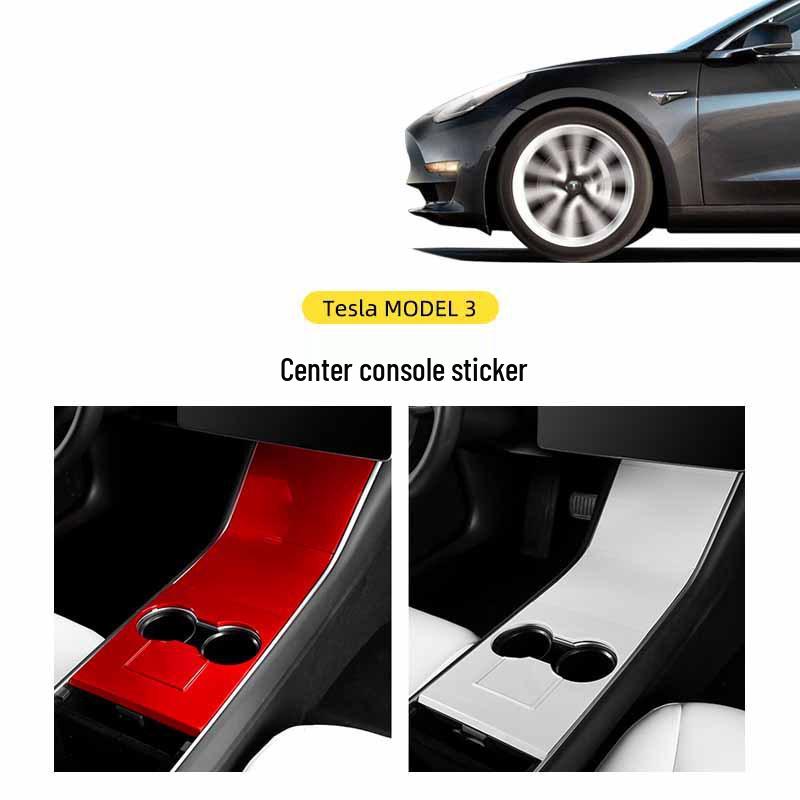 Tesla Model 3 Karbonfaser-Konsolenpanel Kratzfester Dekorativer Aufkleber