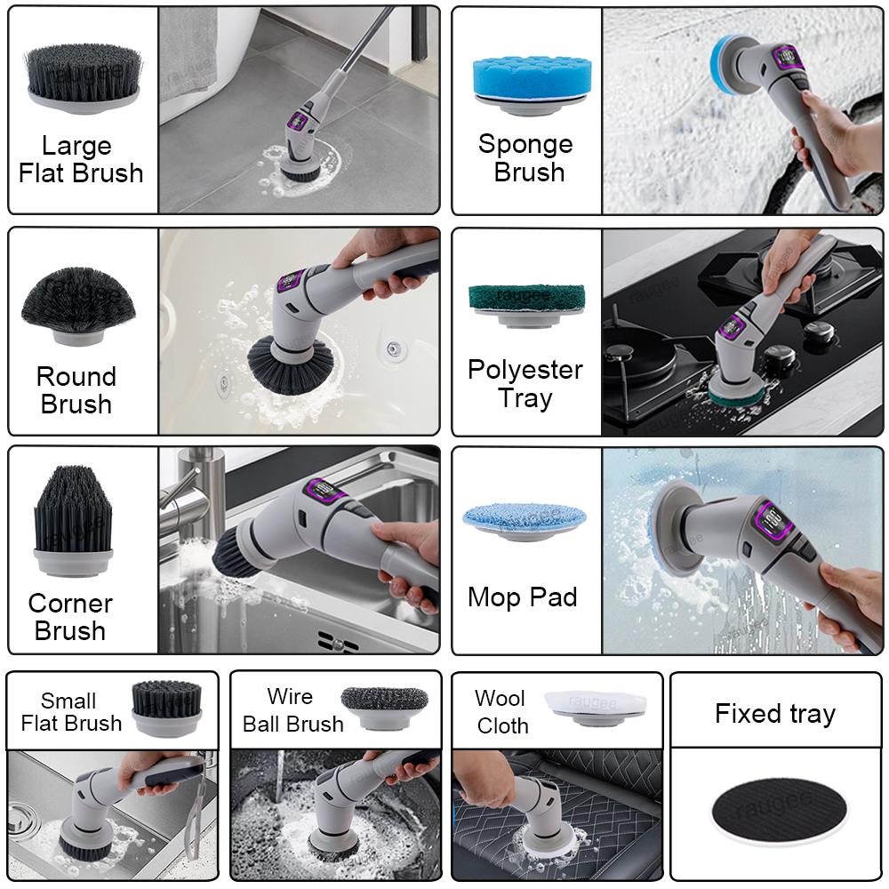 Electric Cleaning Brush Household Bathroom Cleaning Brush Multifunctional Rotary Cleaning Brush for Bathroom Toilet Cleaning