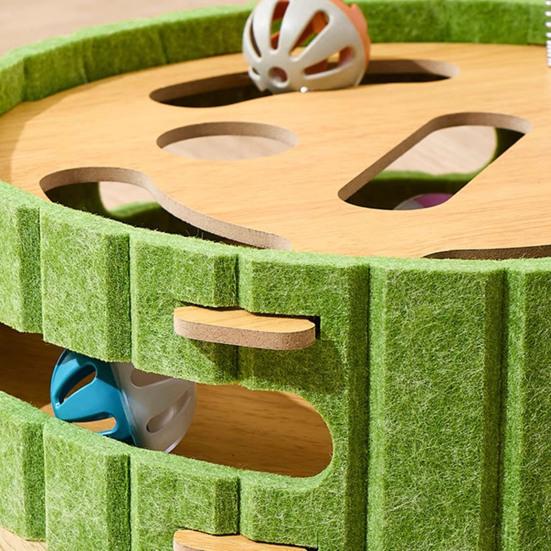 Cat Scratch Enrichment Box Interactive Cat Nail File Puzzle Toy with Jingling Bell Balls Cat Scratcher