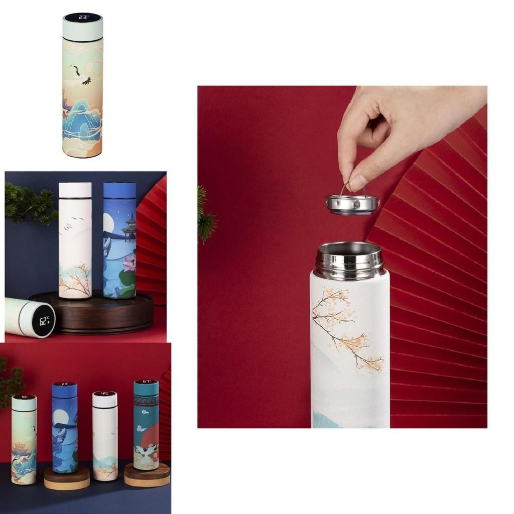 Kreative LED-Anzeige Temperatur Edelstahl Vakuumflasche 500ml