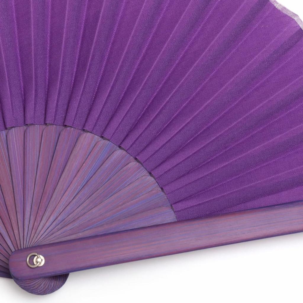 Nishikawa Shouroku Shoten Mini Folding Fan for Summer, with Fan Bag, Women's Fashion Fan, Craft, Purple