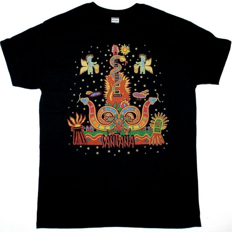 Vtg SANTANAAAA Band HEAVEN SMILES Heavy Cotton Black T Shirt For Men UR112 Unisex T-Shirt S