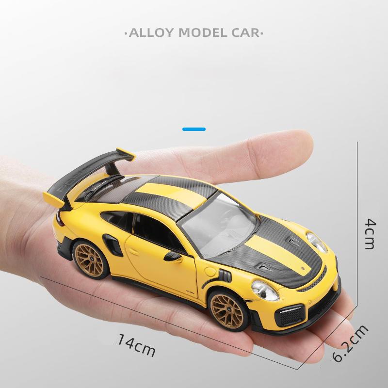 Model auta 911 GT2 RS v měřítku 1/32, stahovací autíčko se zvukem a světlem pro děti Batole Kluci Dívčí Dárková kolekce