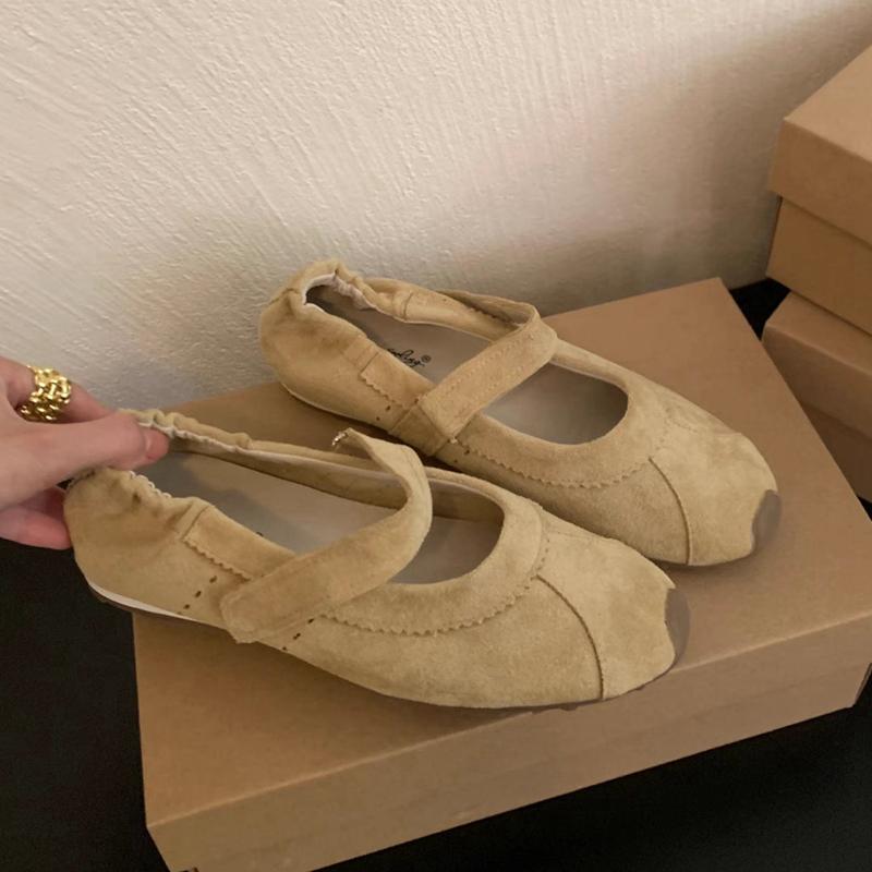 Fashion SUOJIALUN 2025 Women Flat Shoes Fashion Round Toe Ladies Casual Dress Mary Jane Shoes Soft Flat Heel Outdoor Single Shoes