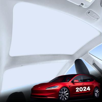 Sakura Garage Sonnenblende für Tesla Model 3 für Modell 2024 (Hylands) [Unverzichtbar für Tesla im Sommer] Weiß
