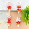 Cartoon Strawberry Rabbit Resin Accessories for DIY Crafts: Hair Clip, Keychain, Magnet, Luggage Tag, Phone Case.