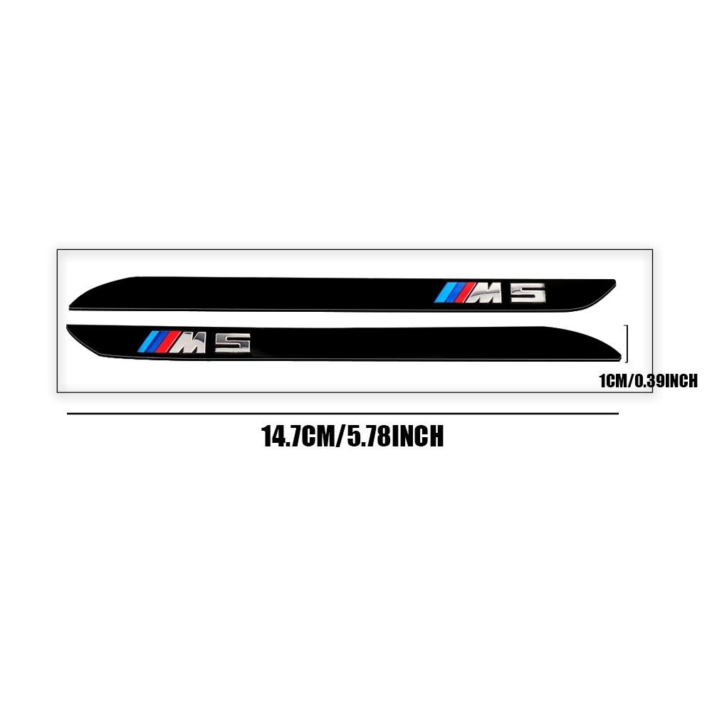 2 PIÈCES ABS M3 M5 Emblème Autocollants de Voiture Garniture de Carrosserie Décalcomanie Badge Décoration Extérieure Accessoires Pour BMW M Performance F01 F20 F10 E60 E46 X5