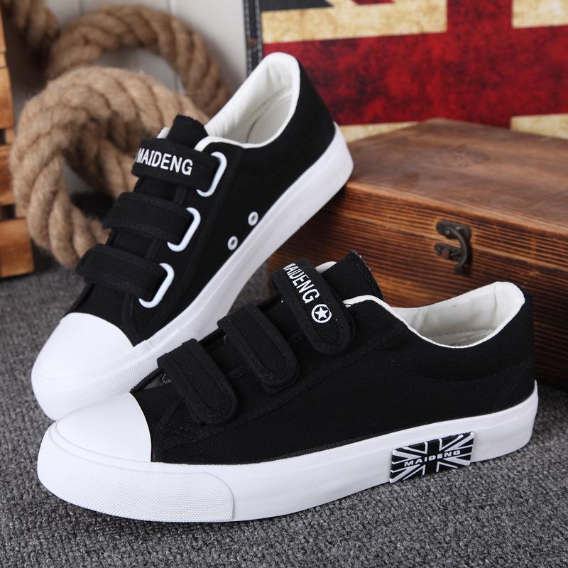 

Sneakers Women Shoes 2024 New Casual Shoes Lace-up Canvas Shoes Woman Tenis Feminino Fashion Solid Hook&loop Female Sneakers 44 чорний