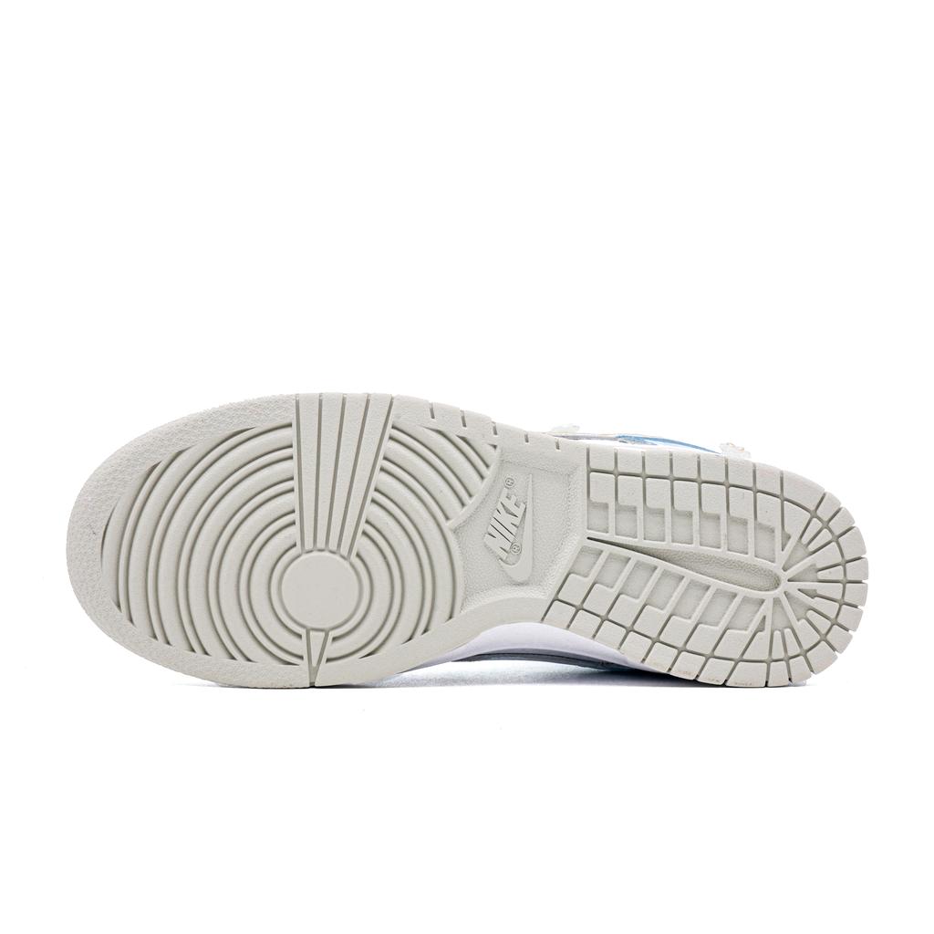 Nike Dunk Fortune Love, Footprint Innovation Leather Abrasion Resistant Low Top Skateboard Shoes Unisex White Blue Gold DD1503-103(Team726-)