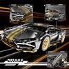 Jucării Blocuri de Construcție Mașină Sportivă Technic 1:14 Auriu Negru Set de Construcții MOC Model Mașină de Curse Super Mașini ca Cadouri de Ziua de Naștere pentru Băieți și Adulți