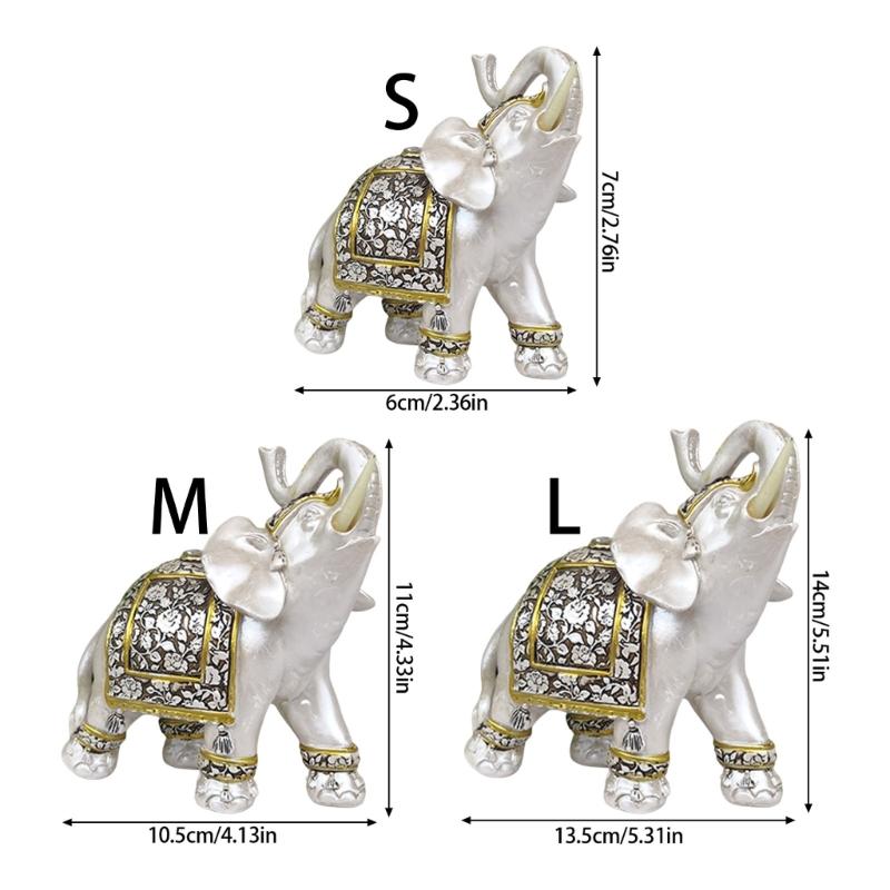 Handmade Elephant Statue Durable Resin Ornament Animal Sculpture Symbolizing Prosperity And Fortune