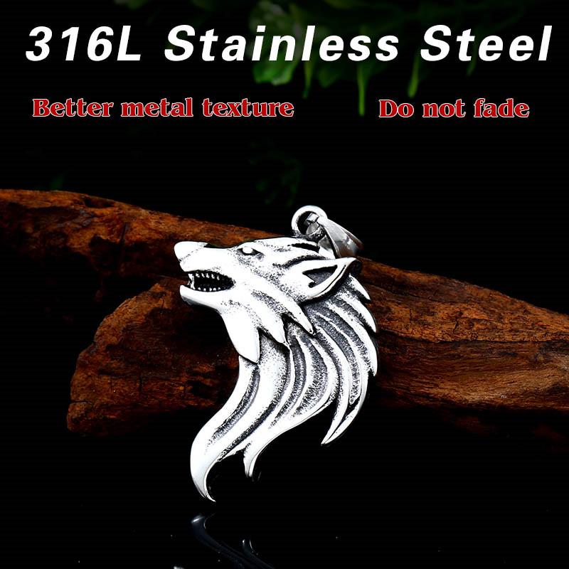 BEIER new store  new Viking wolf head necklace pendant totem personality animal men's pendant Fashion jewelry gift LLBP8-409P