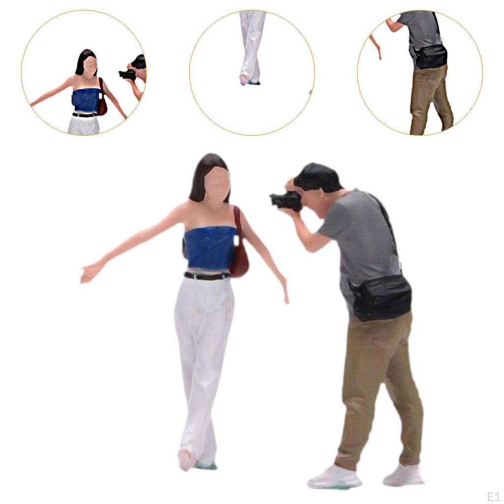 1/64 People Figures Figurines Ornaments Man Woman Miniatures for Movie Props Micro Landscape Layout
