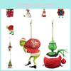 Green Furry Christmas Tree Ornament Acrylic Material Cartoon Style Festive Decoration