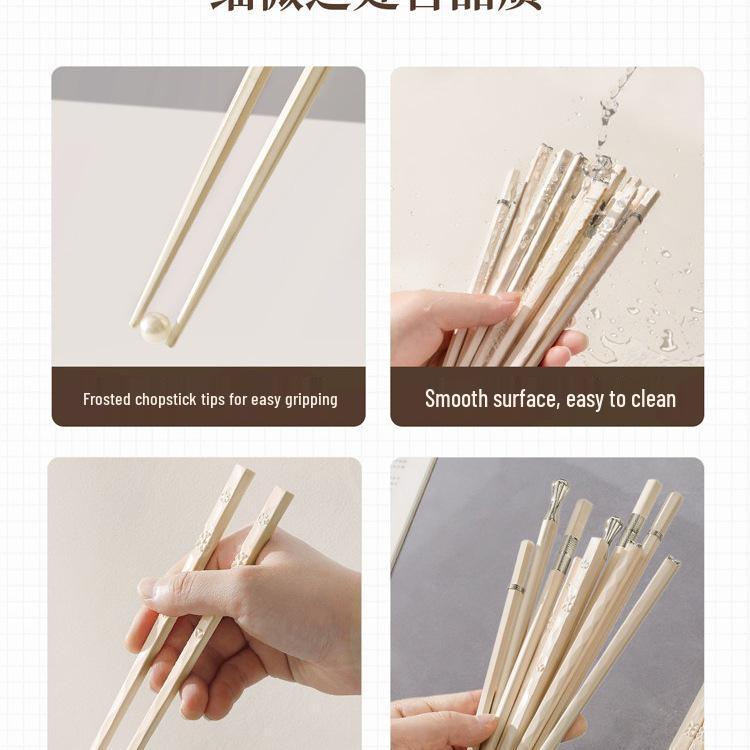 Beautiful Anti-Mold Household Alloy Chopsticks - One Per Family Member