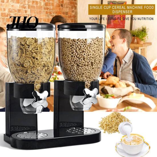 Easy Pour Cereal Container Countertop Dispenser 2L Large Airtight Grain Automatic Sealed Dry Food for Rice Candy Coffee Beans
