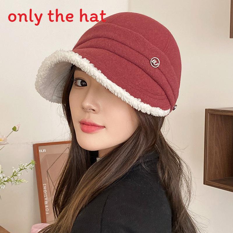 

Classic Parker Hat With Embroidered Wool For Autumn Winter Outdoor Wear бордовий