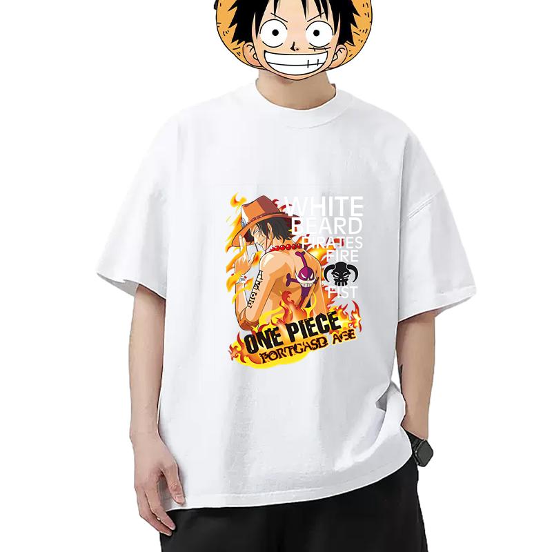 One Piece Kamen Rider Ace Print Tshirt for Men and Women Shortsleeved Pure Cotton Anime 2D Merchandise Trendy Tshirt