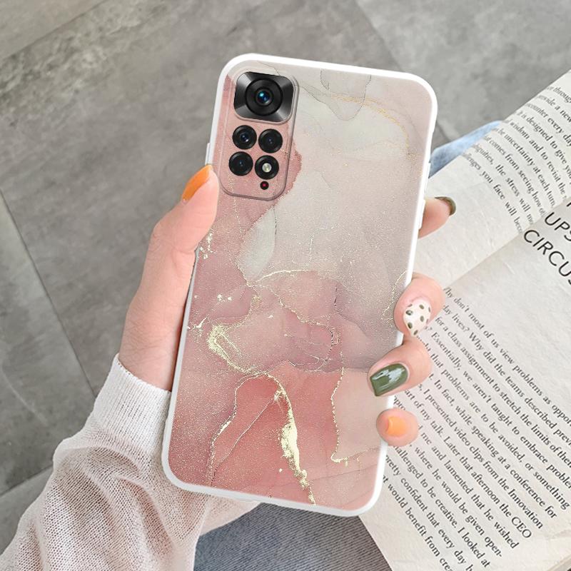 Marble Pattern Phone Case For Redmi Note 11 Pro Protective Cover Case Pink Silicon Soft Funda For Xiaomi Redmi 13C Note 13 4G