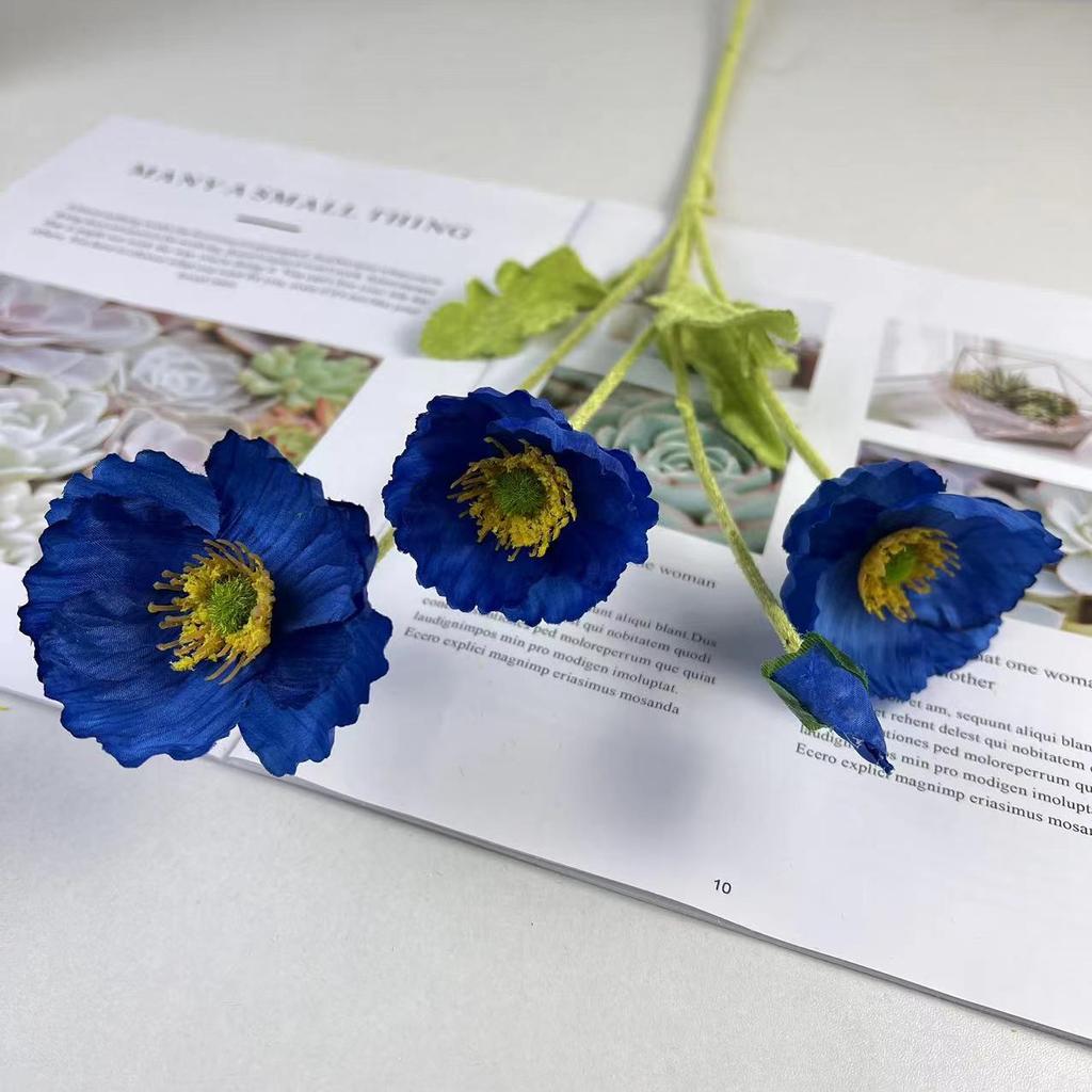 Artificial Poppy Flowers Bouquet Silk Fake Flowers For Home Decor Garden Marriage Party Wedding Decoration DIY Vase Accessories
