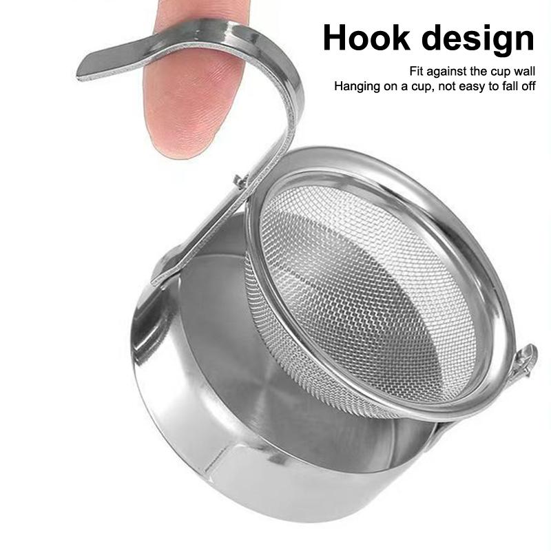 304 Stainless Steel Tea Coffee Strainer Filter With Base For Loose Leaf Tea Easy To Clean Kung Fu Tea Fine Mesh Tea Filter