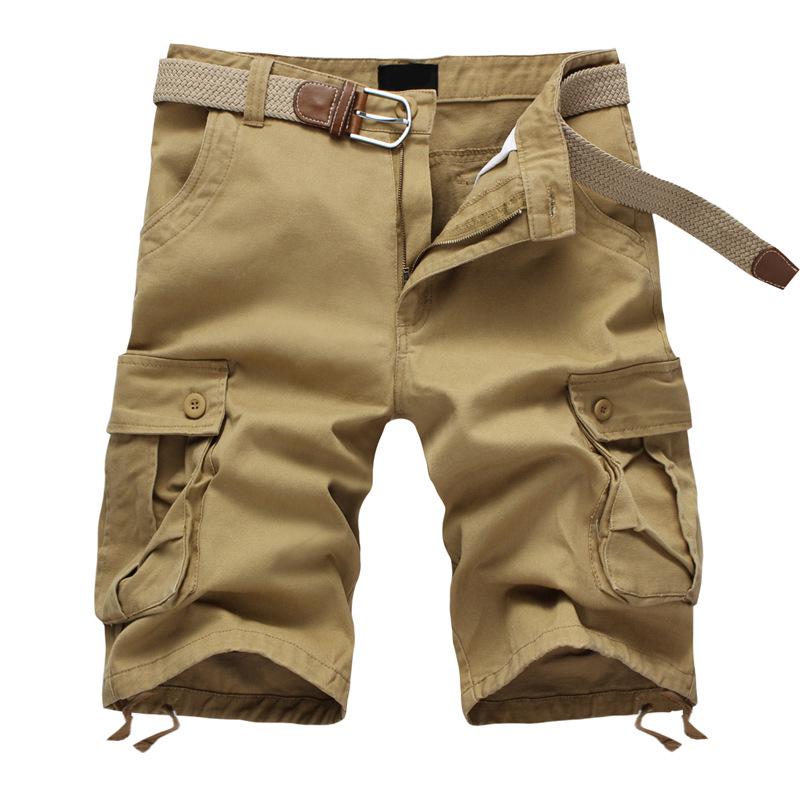 Men's Summer Casual Multi-Pocket Workwear Shorts – Loose Fit, Plus Size, Five-Point, Mid-Length Beach Breeches.