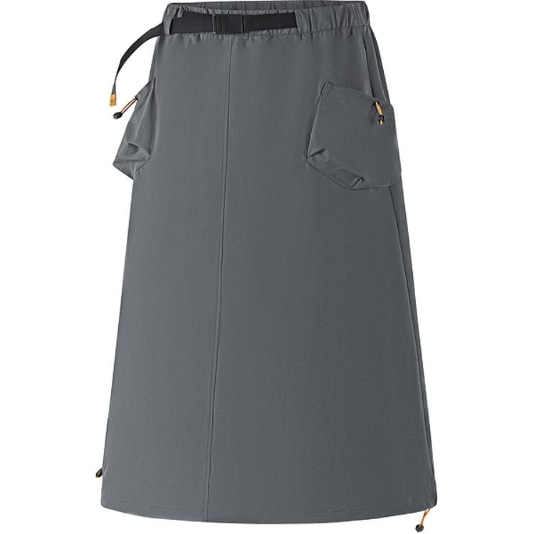Skechers Versatile Fashion Soft Comfortable Casual Long Skirt Women skirts Volcanic-Gray P225W231-04YJ S