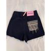 High-Waisted Vintage Ripped Black Denim Shorts - Women's 2025 Wide-Leg Summer Collection.