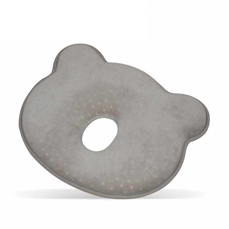 

Breathable Memory Foam Baby Pillow - Anti-Flat Head, Slow Rebound, Skin-Friendly Design 25*22*1-3cm сірий колір