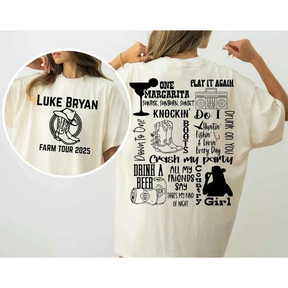 Luke Bryan Farm Tour 2025 Double Sided T-Shirt