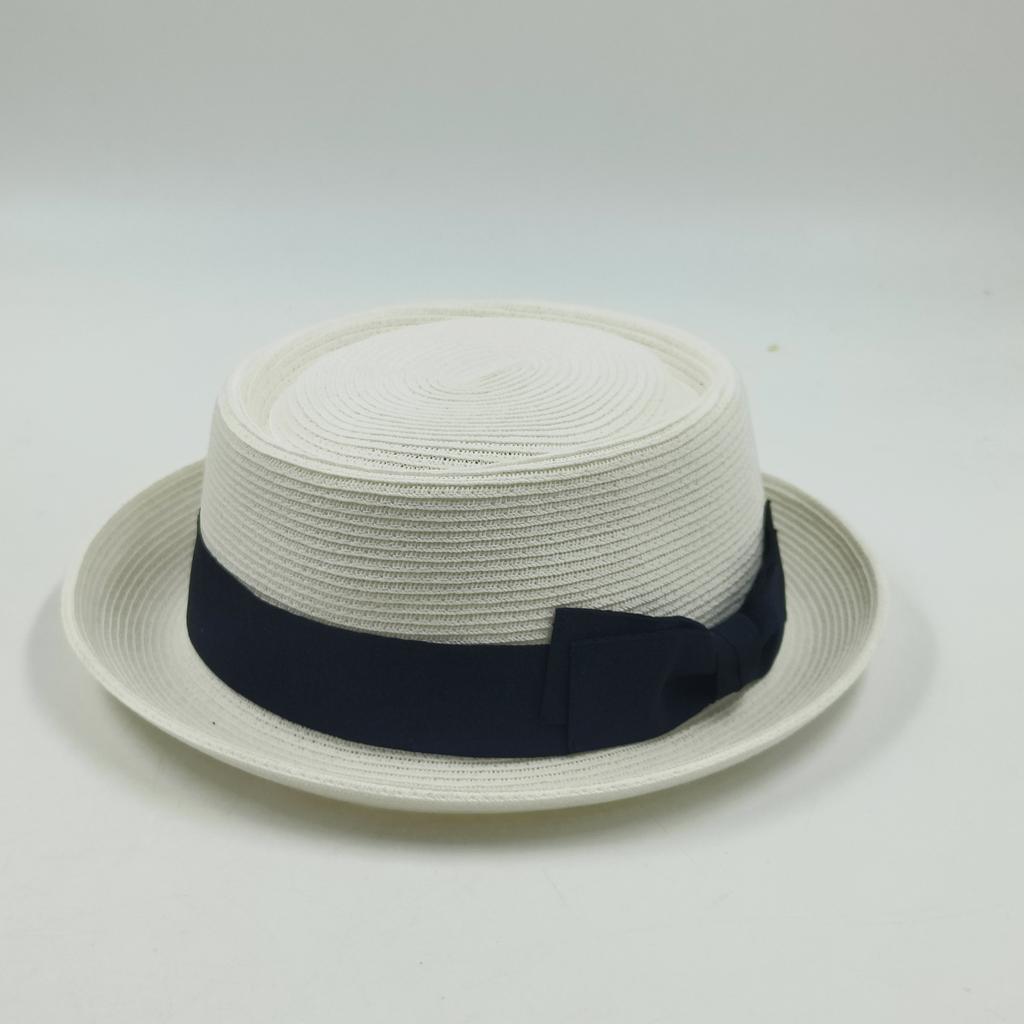 Sombrero Porkpie clásico sombrero porkpie de paja para hombres mujeres sombrero ala plana fedora sombrero de sol de rafia trilby de verano sombrero de jazz sombrero de fieltro vintage