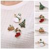 Korean Style Enamel Rhinestone Brooches Clothes Accessories Snowman Brooch Christmas Brooch  Daily