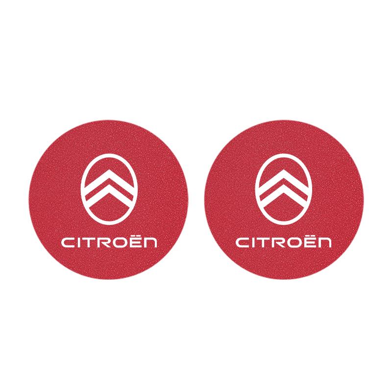 2PCS Citroen Emblem Badge Car Anti Slip Mat Coaster Water Cup Slot For Citroen C8 DS3 C6 C3 Vts C4 Saxo C4L C5 C2 C1 Xsara C3-XR