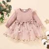 Frühling Herbst Mädchen Tüll Langarm Kleid Baby Prinzessin Rock Kinder Modische Kleidung Für Kinder